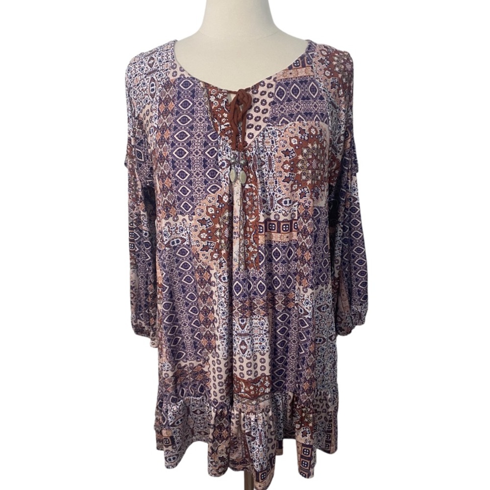 Style & Co Cold-Shoulder Boho Top